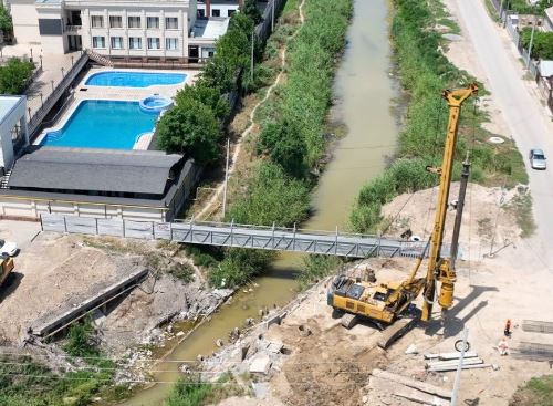 ТҮРКІСТАН: Мақтааралдағы көпірдің құрылысы қарқынды жүргізіліп жатыр